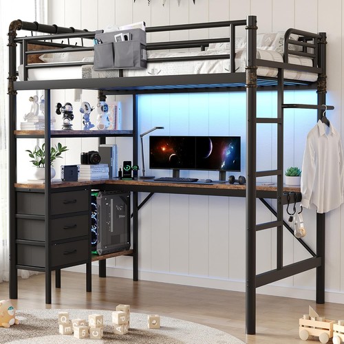 Twin size loft bed with - twin,