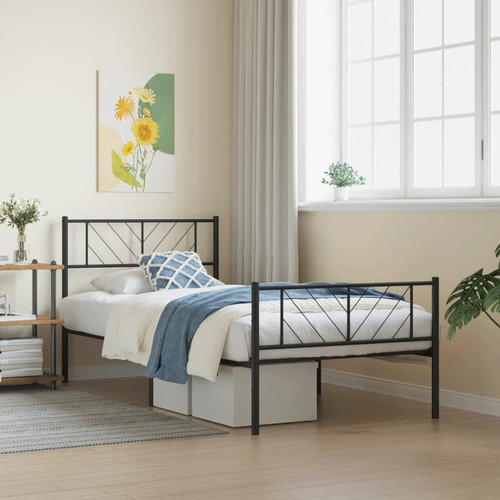 Metal bed frame black - bed, steel
